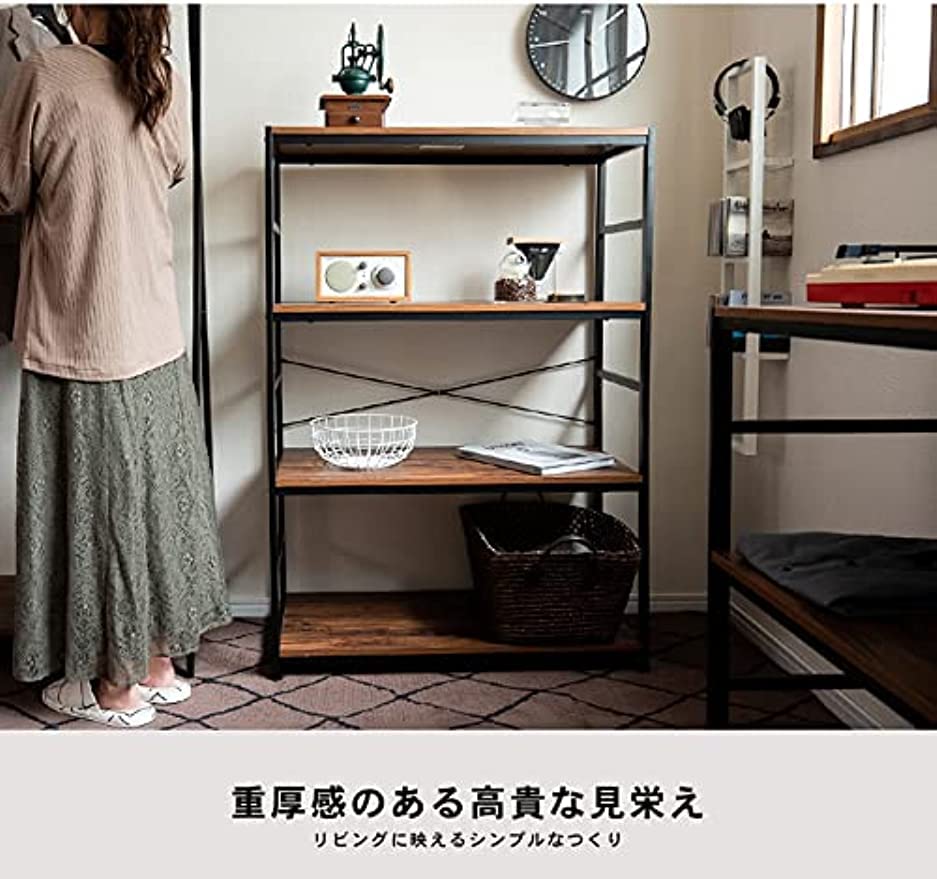 アイアンラック3段 メタルシェルフ 棚 収納 ヴィンテージ/ブラック 楽天市場】ヴィンテージ ラック 3段 ワイド シェルフ 棚 収納